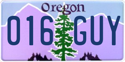 OR license plate 016GUY