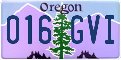 OR license plate 016GVI