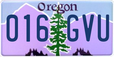 OR license plate 016GVU