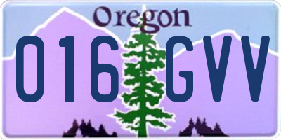 OR license plate 016GVV