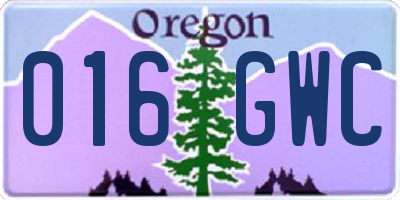 OR license plate 016GWC