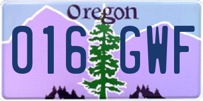 OR license plate 016GWF