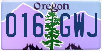 OR license plate 016GWJ