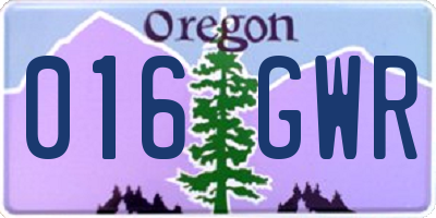 OR license plate 016GWR