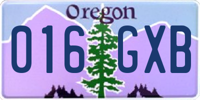OR license plate 016GXB