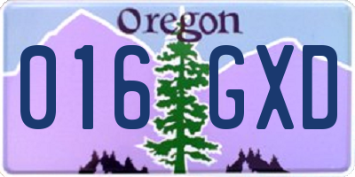 OR license plate 016GXD