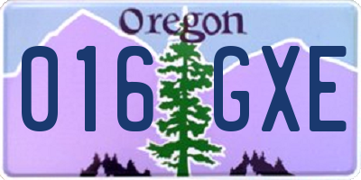 OR license plate 016GXE