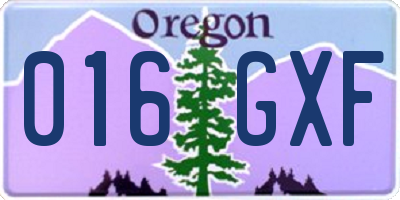 OR license plate 016GXF