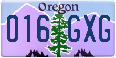 OR license plate 016GXG