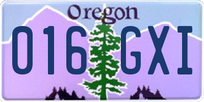 OR license plate 016GXI