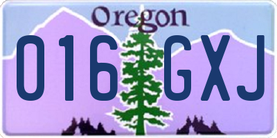 OR license plate 016GXJ