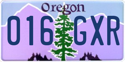 OR license plate 016GXR