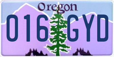 OR license plate 016GYD