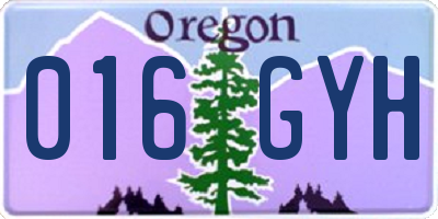 OR license plate 016GYH