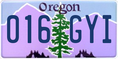 OR license plate 016GYI