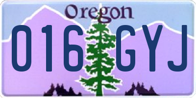 OR license plate 016GYJ
