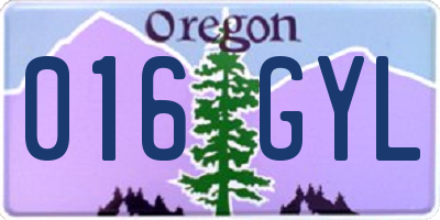 OR license plate 016GYL