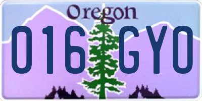OR license plate 016GYO