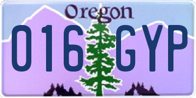OR license plate 016GYP