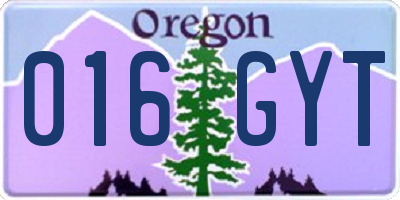 OR license plate 016GYT