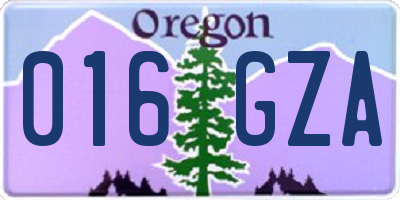 OR license plate 016GZA