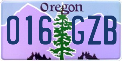 OR license plate 016GZB