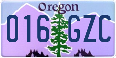 OR license plate 016GZC