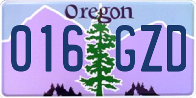 OR license plate 016GZD