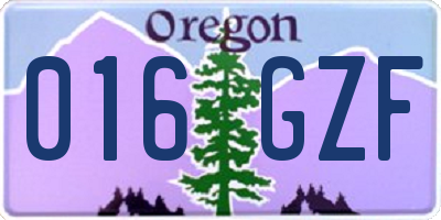 OR license plate 016GZF