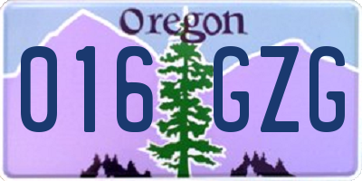 OR license plate 016GZG