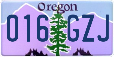 OR license plate 016GZJ