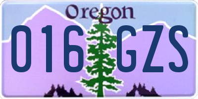 OR license plate 016GZS