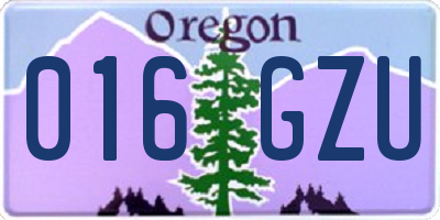 OR license plate 016GZU