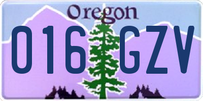 OR license plate 016GZV