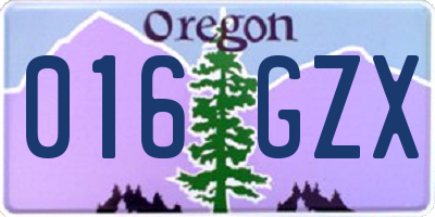 OR license plate 016GZX