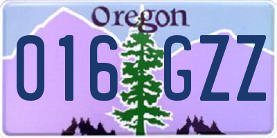 OR license plate 016GZZ