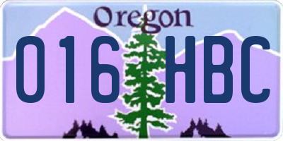OR license plate 016HBC