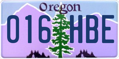 OR license plate 016HBE