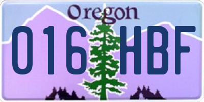 OR license plate 016HBF