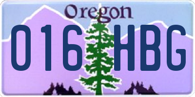 OR license plate 016HBG