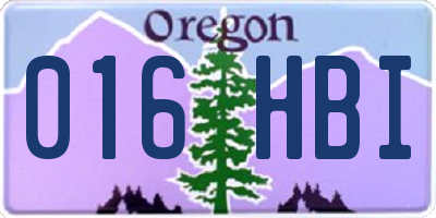 OR license plate 016HBI