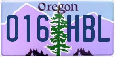 OR license plate 016HBL