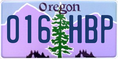 OR license plate 016HBP