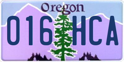 OR license plate 016HCA