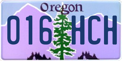 OR license plate 016HCH