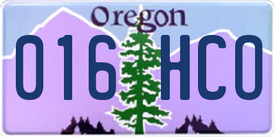 OR license plate 016HCO