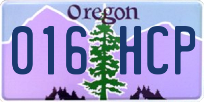 OR license plate 016HCP