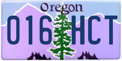 OR license plate 016HCT