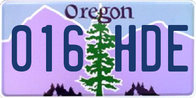 OR license plate 016HDE
