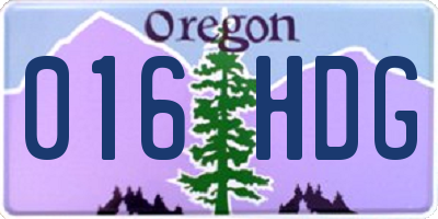 OR license plate 016HDG